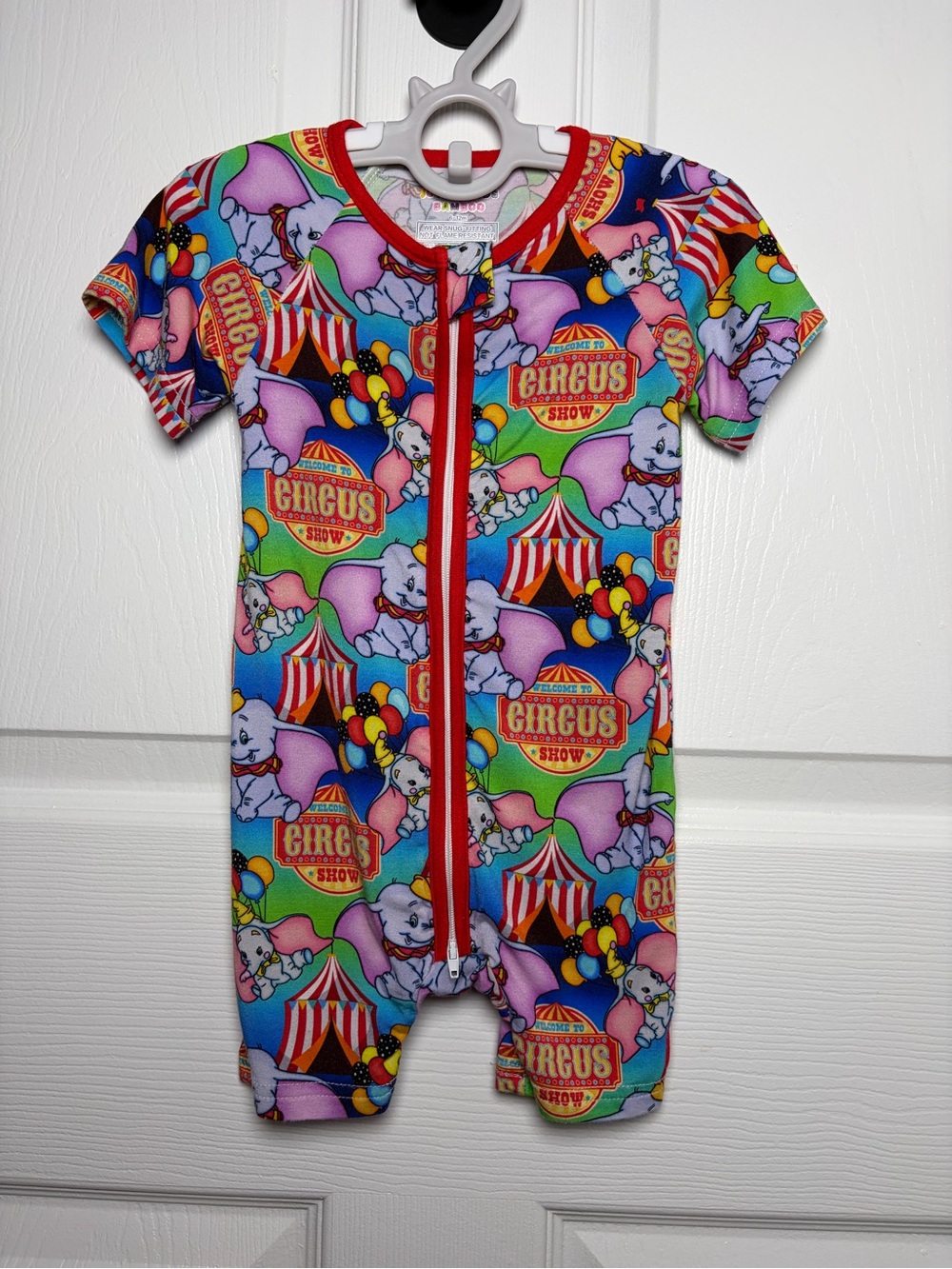 Joyful Kids Bamboo Disney Dumbo Circus Shorty Zippy 6-12M EUC